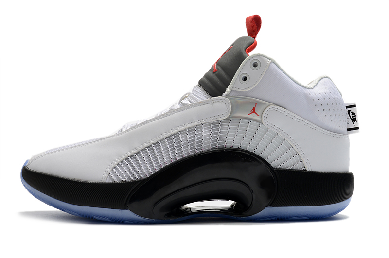 2020 Men Air Jordan 35 White Black Blue Basketball Shoes